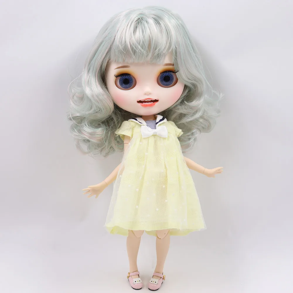 Ледяной обнаженный Blyth кукла No. BL4006/1017 розовый микс Мятные волосы резные губы открытый рот матовые индивидуальные лица соединение тела 1/6 bjd