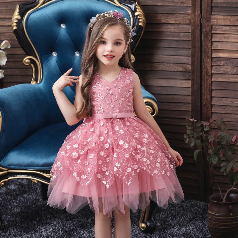 KidsGirlsDressPartyWeddingSleevelessChildrenPageantRobesFormal