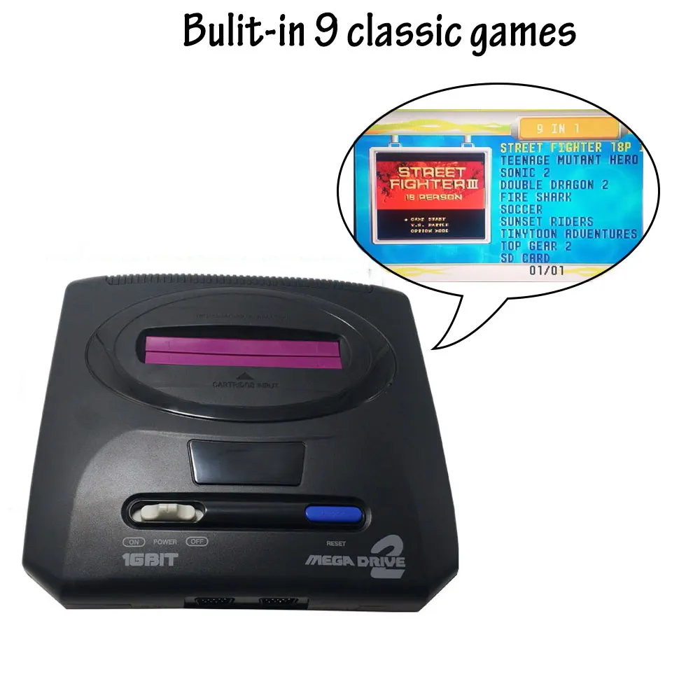 2019 nouveau rétro Mini contrôleur de Console de jeu vidéo TV pour Sega MegaDrive MD2 16 bits dorigine avec sortie AV Double manette de jeu filaire