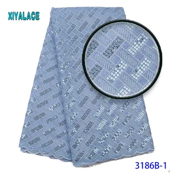 

Fasion African Lace Fabric Chiffon Laser High Quality Nigerian Lace With Stones For African Party Wedding Dress 3186b