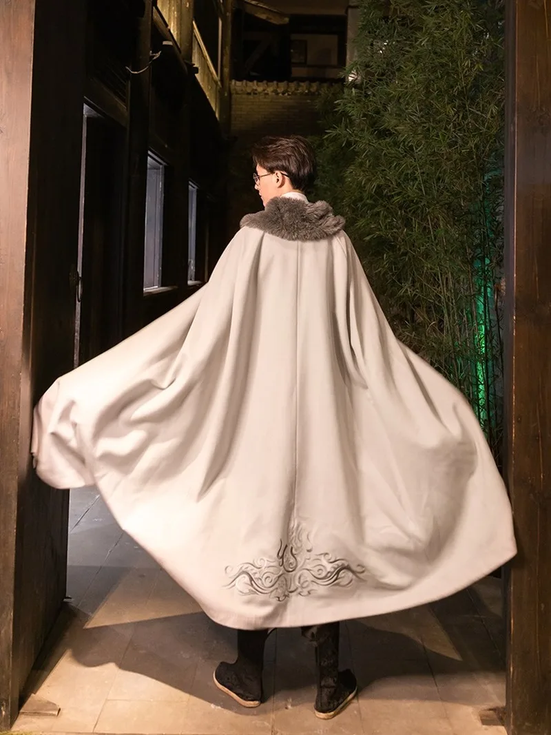 Модная Джинсовая куртка с вышивкой плащ кунг-фу халаты платье Zen Традиционный китайский костюм для мужчин накидка с капюшоном для мальчиков и девочек штормовки-накидка в стиле ханьфу, платье из мультфильма «Холодное сердце»