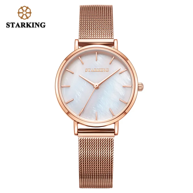 ROSE GOLD WATCH STARKING женские часы из розового золота браслет из нержавеющей стали Кварцевые женские минималистичные часы модные повседневные женские часы - Цвет: ROSE GOLD WATCH