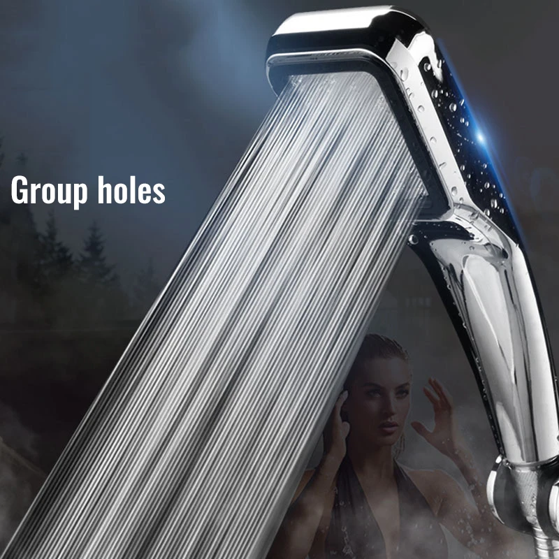 CXHIIA 300 Hole Square Hand Held Pressurized Shower Head Water Saving