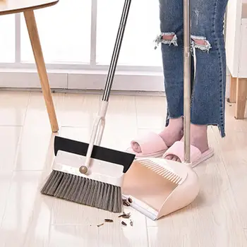 

Floor Cleaner 2-in-1 Broom Wiper Set Broom Sweeper Household Soft Practical Dustpan Multifunction Hair Broom Dustless Creat F0O0