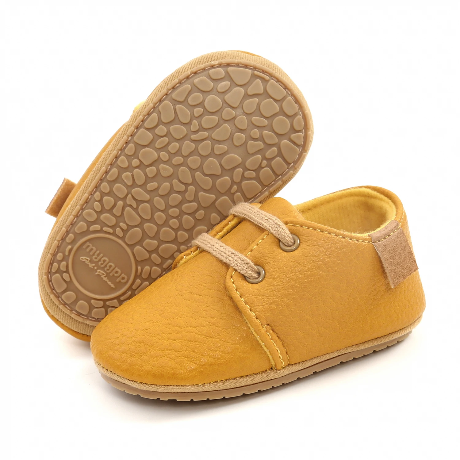 14Colors Newborn Boys PU Lace-up Shoes Baby Girls High Grade Non-slip Soft Sole Toddler Frist Waliking Shoes