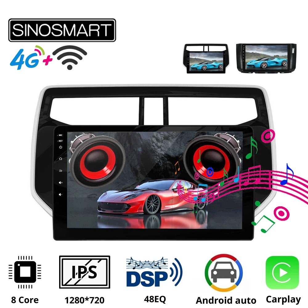 Sinosmart 8 ядер DSP 48EQ автомобиль для Toyota Rush Alza 2010 2018 GPS навигация радио 2din 2.5D IPS/QLED