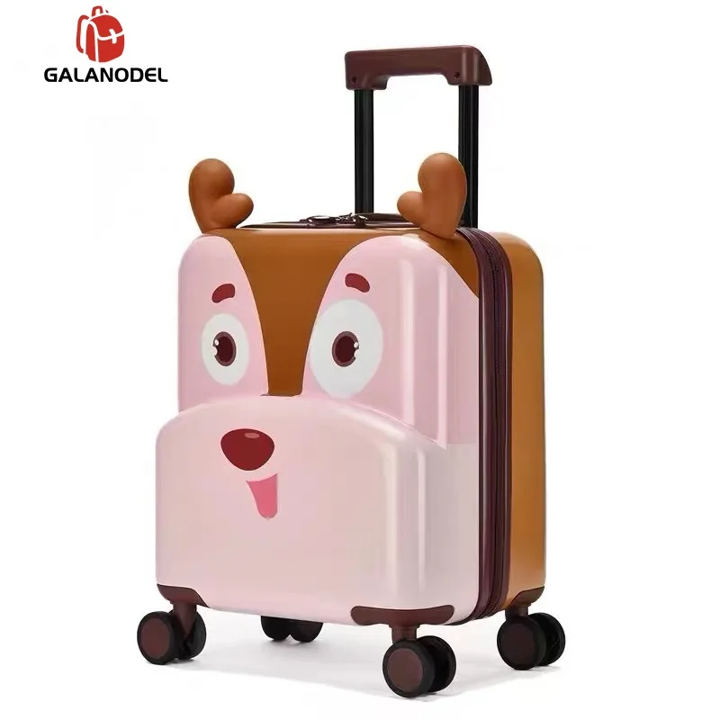 Cute Cartoon Children Rolling Luggage Spinner Multifunction Ride Sit Suitcase Wheels 20 Inch Student Cabin Trolley Luggage Kids