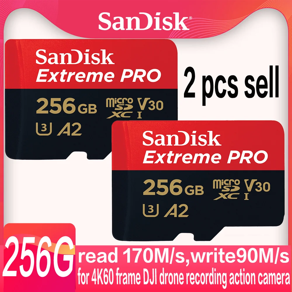 Sandisk 2 Pcs Sell Extreme Pro A2 Tf Micro Sd 256gb 400gb 512gb 1tb