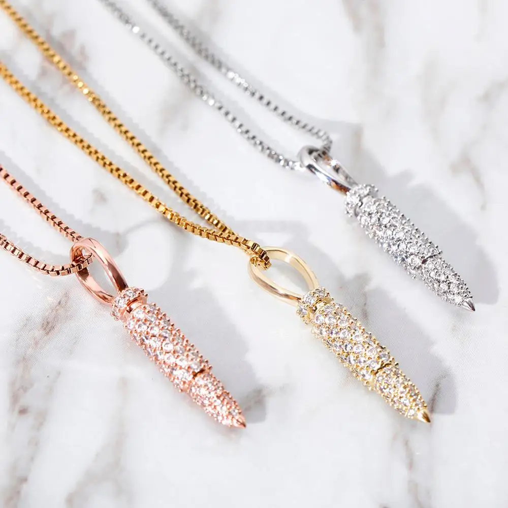 TOPGRILLZ Iced Zircon Bullet Case Pendant 100% 925 Sterling