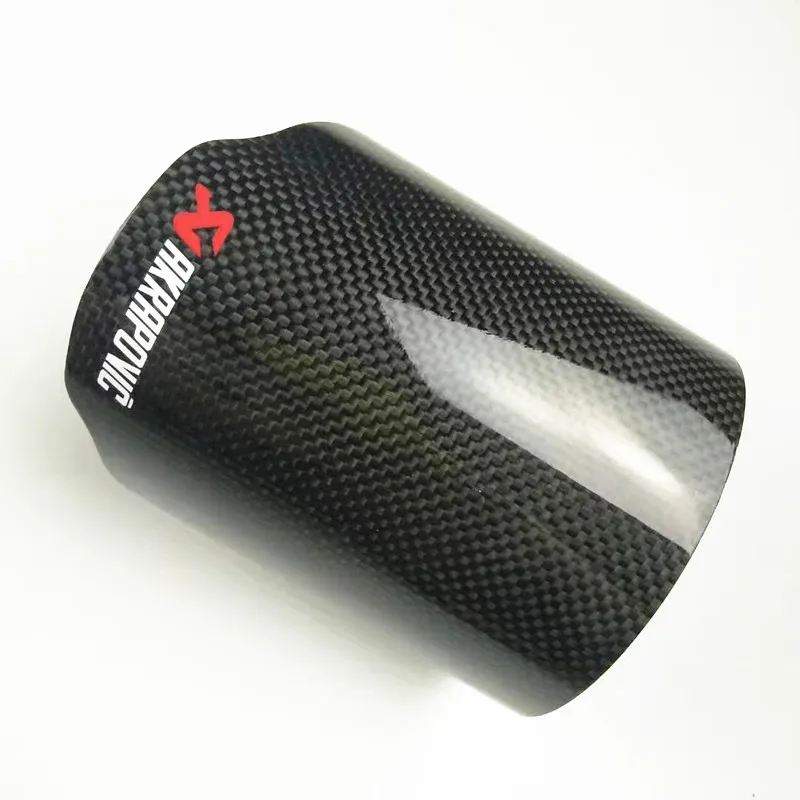 Акция: Универсальный Автомобильный Стайлинг akrapovic выхлопная насадка матовый из углеродного волокна глушитель трубы автомобиля-Оформление автомобилей аксессуары(1 шт