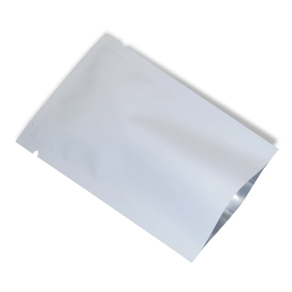 

Matte/Glossy White Colored Aluminum Foil Open Top Coffee Milk Powder Vacuum Bags Heat Sealable Mylar Foil Pouch Food Package Bag