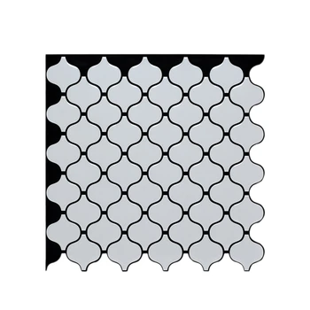 

3D Self Adhesive Mosaic Wall Tile Sticker White Arabesque Style Wall Sticker Home Kitchen Decoration