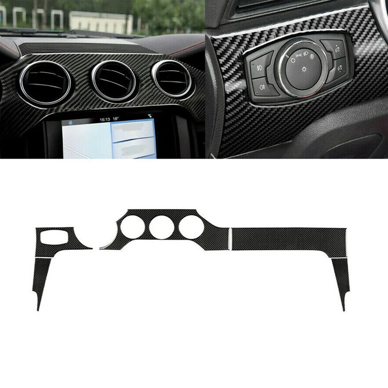 

DWCX ABS Carbon Fiber Style Car Interior Dashboard Panel Trim Moulding Cover Fit for Ford Mustang 2015 2016 2017 2018 2019