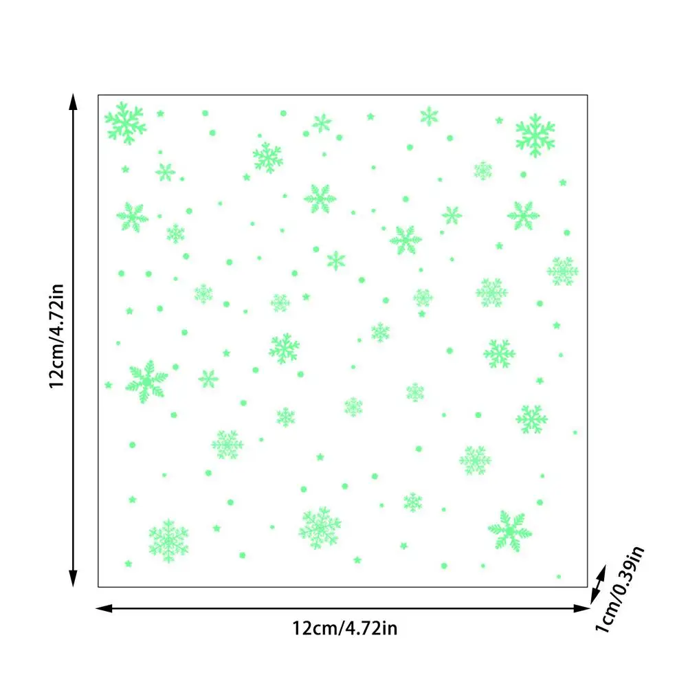 Description Picture 2 of itemGlow In The Dark Snowflake Stickers Fluorescence Stars Clings Decals Wall Window Decoration Christmas Home Bar Wall Sticker
