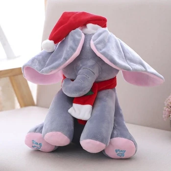 

Fluffy toy hidden cat, hide and seek game baby animated stuffed elephant dolls R9UE