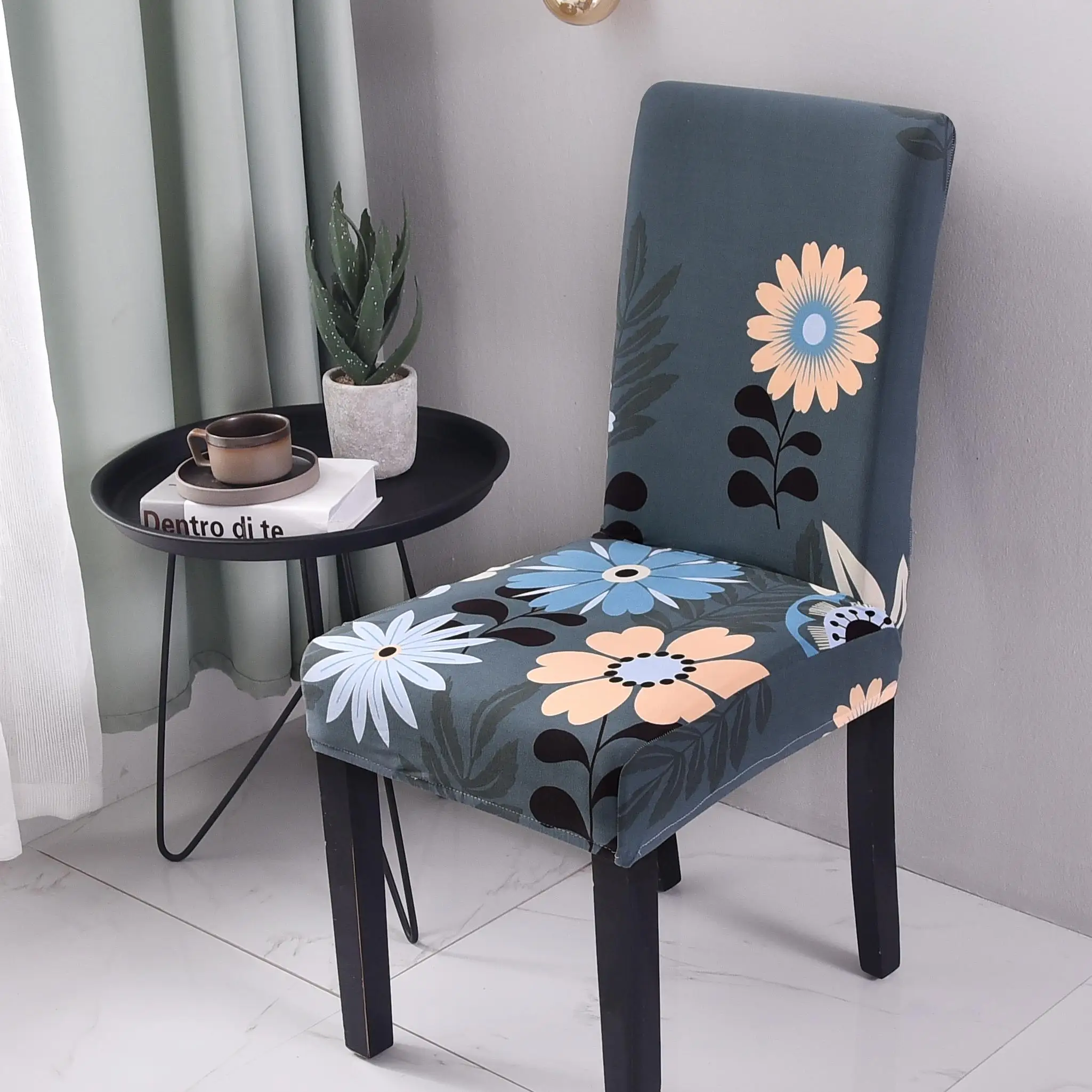15 новых съемных чехлов на стулья с цветочным принтом большой эластичный чехол современный чехол для сидений на кухне чехлы на кресла стрейч для банкета