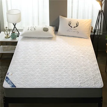 

Bed Cover Brushed Fabric Quilted Mattress Protector Waterproof Mattress Topper for Bed Anti-mite Mattress Cover Copri Rete Letto
