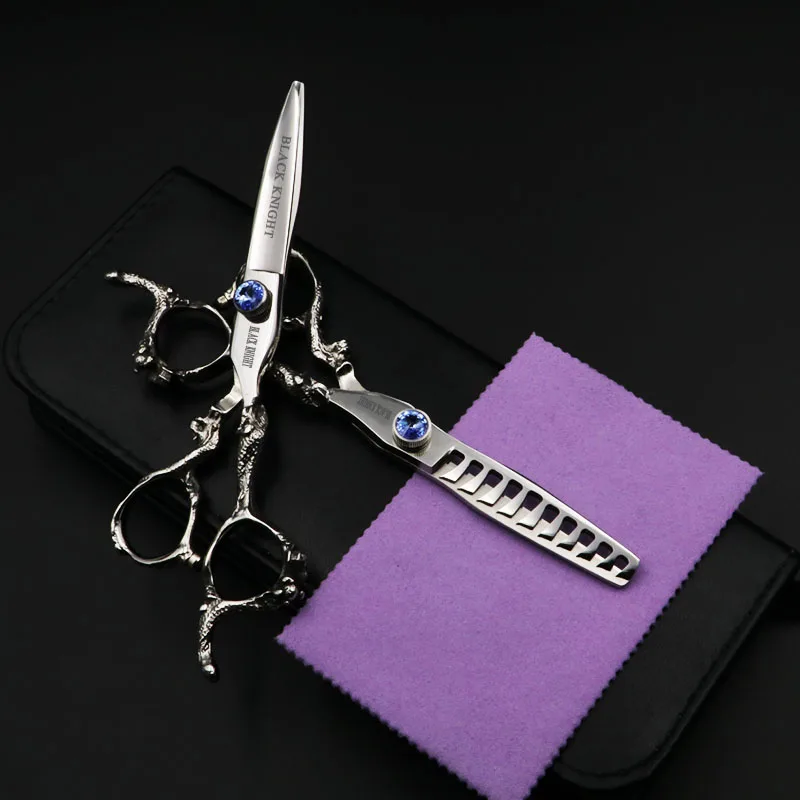 1 set add case 6 дюймов Профессиональные Парикмахерские ножницы для резки+ филировочные ножницы парикмахерские ножницы личности 10/30 зубов - Цвет: 1 set add case