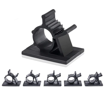 

100Pcs Self Adhesive Nylon Wire Adjustable Cable Clips, Cable Cord Management Organizer Wire Straps Holder-Black