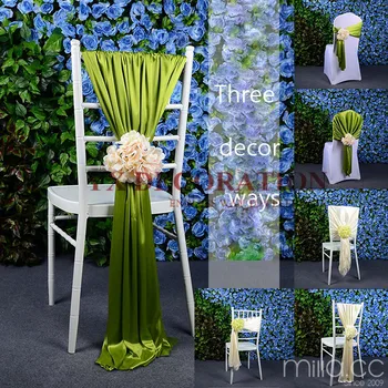 

70x140cm Ice Silk Chiavari Sash Chair Cap Hood Cover For Wedding Banquet Decoration