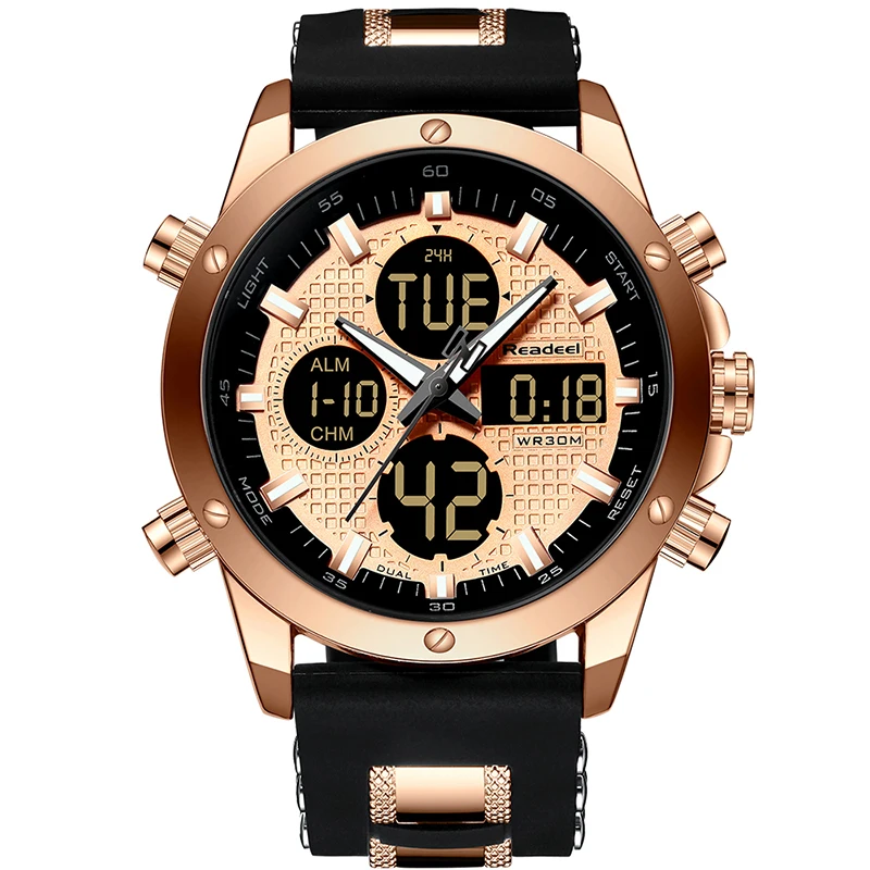 Online Reloj de pulsera militar resistente al agua Readeel para hombre reloj de pulsera de cuarzo masculino reloj de pulsera para hombre 2019