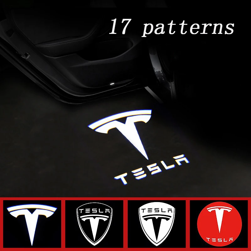 2 шт. двери автомобиля светодиодный Добро пожаловать светильник для Tesla модель 3 X S Y Логотип Тень