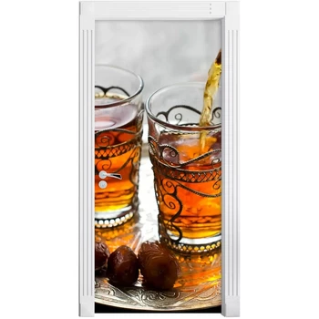 

Door Sticker Picture Paper Adhesive Alcohol Yellow Self Cups Decal PVC Waterproof 3D Print Art Home Decor DIY for Living Room