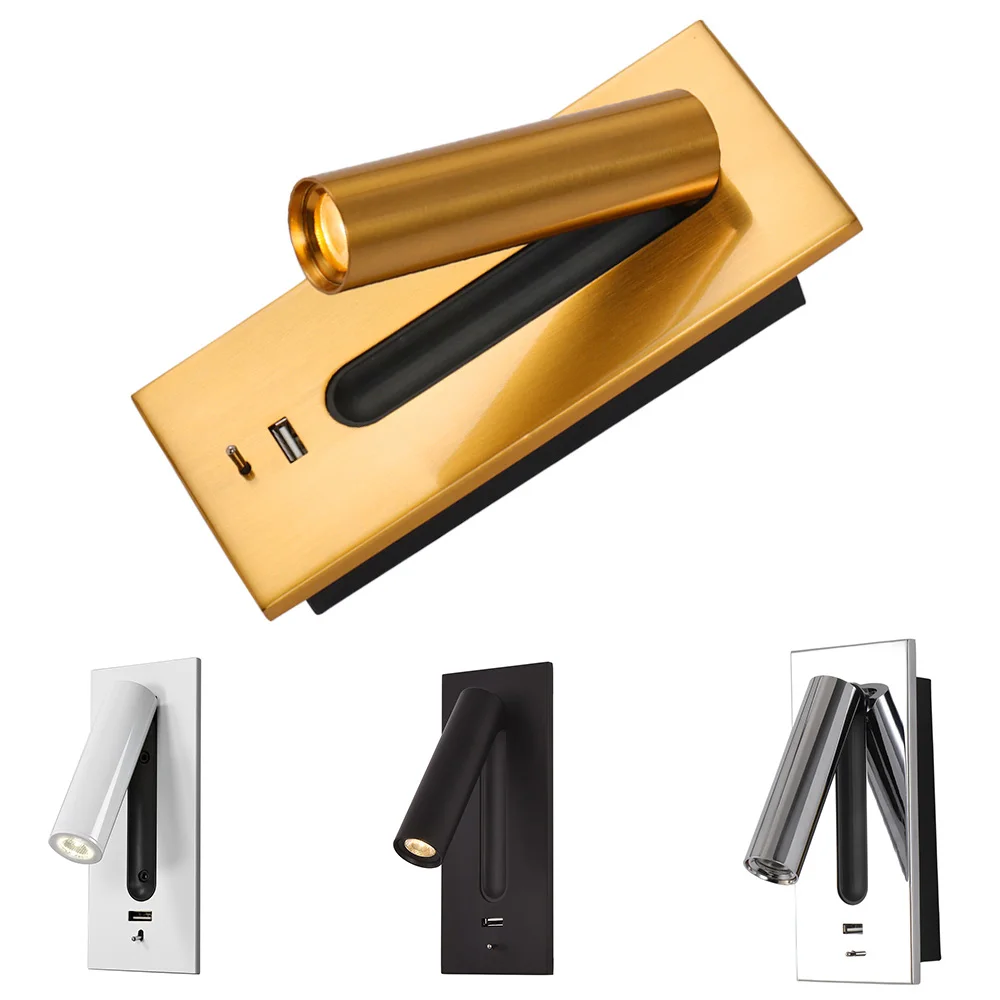 

zerouno book reading lamp wall lamp sconces for bedroom headboard night reading lighting use 3W 180LM adjustable usb lights bulb