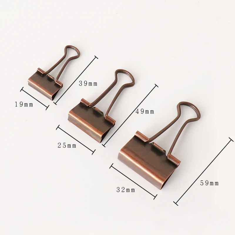 Clip retrò in bronzo Clip multifunzionale a coda di rondine Clip per carta da ufficio Clip per raccoglitori Raccoglitori Accessori per ufficio Materiale Oficina - immagine 5