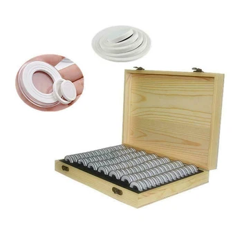 

Coin Storage Box Adjustable Antioxidative Wooden Commemorative Coin Collection Case Container with Adjustment Pad