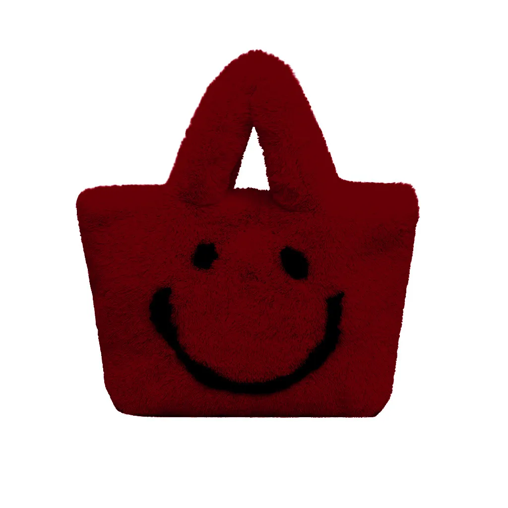 Популярная женская меховая плюшевая сумка-мессенджер, мини-сумочка из искусственного меха, зимняя Удобная милая сумка через плечо#25 - Цвет: Wine
