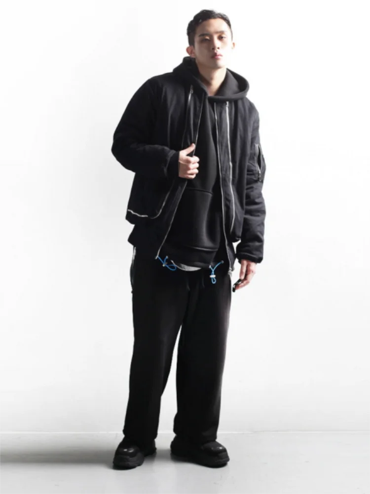 Men Straight Pants Spring And Autumn New Korean Casual Classic Black Large Size New Solid Color Wide Leg Pants