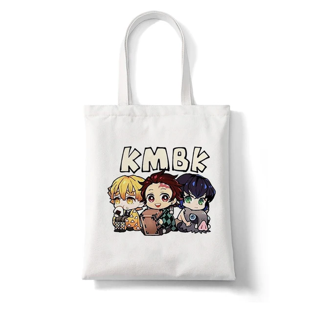 Shopping Bags Shopper Bag Demon Slayer Anime Rengoku Kyoujurou Kimetsu No Yaiba Harajuku Canvas Tote Bag Handbags Shoulder Bags B137H