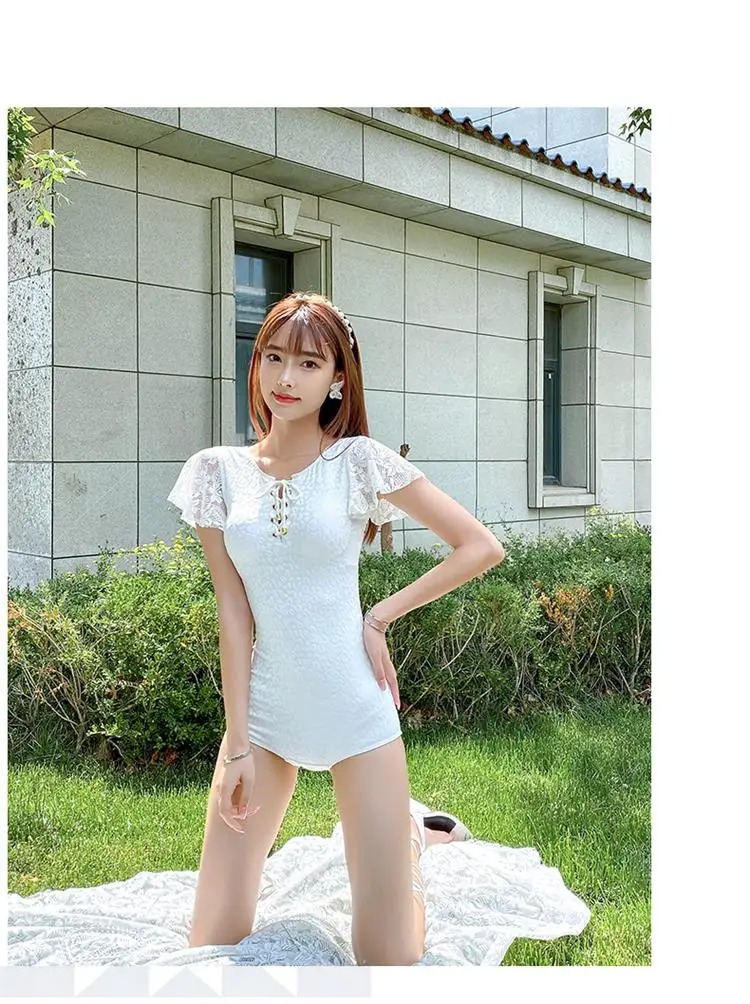 固体レースアップモノキニメッシュ半袖水着セクシーなプッシュアップ包帯水着女性trikiniワンピース水着 Body Suits Aliexpress