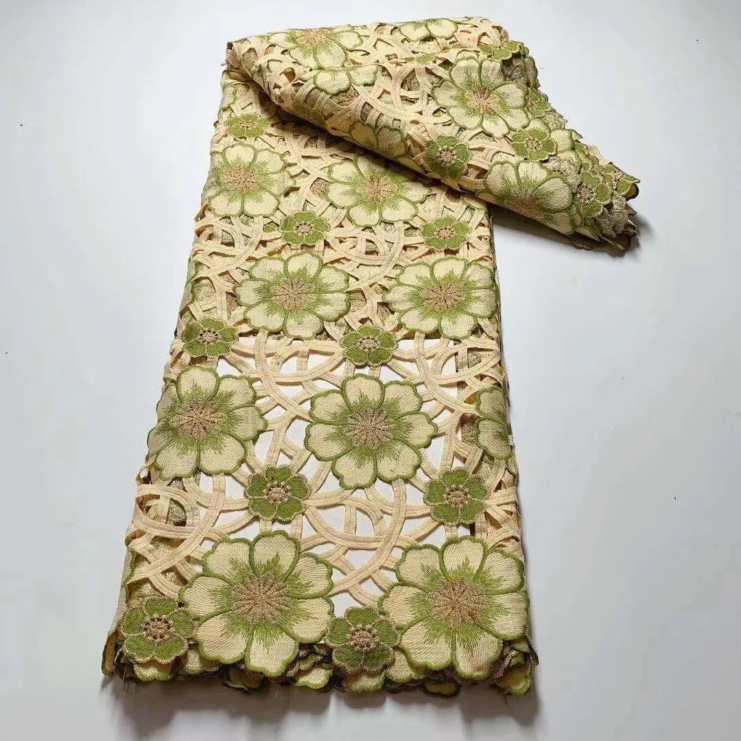 Французское гипюровое кружево с вышивкой в виде камней 5 ярдов модное
