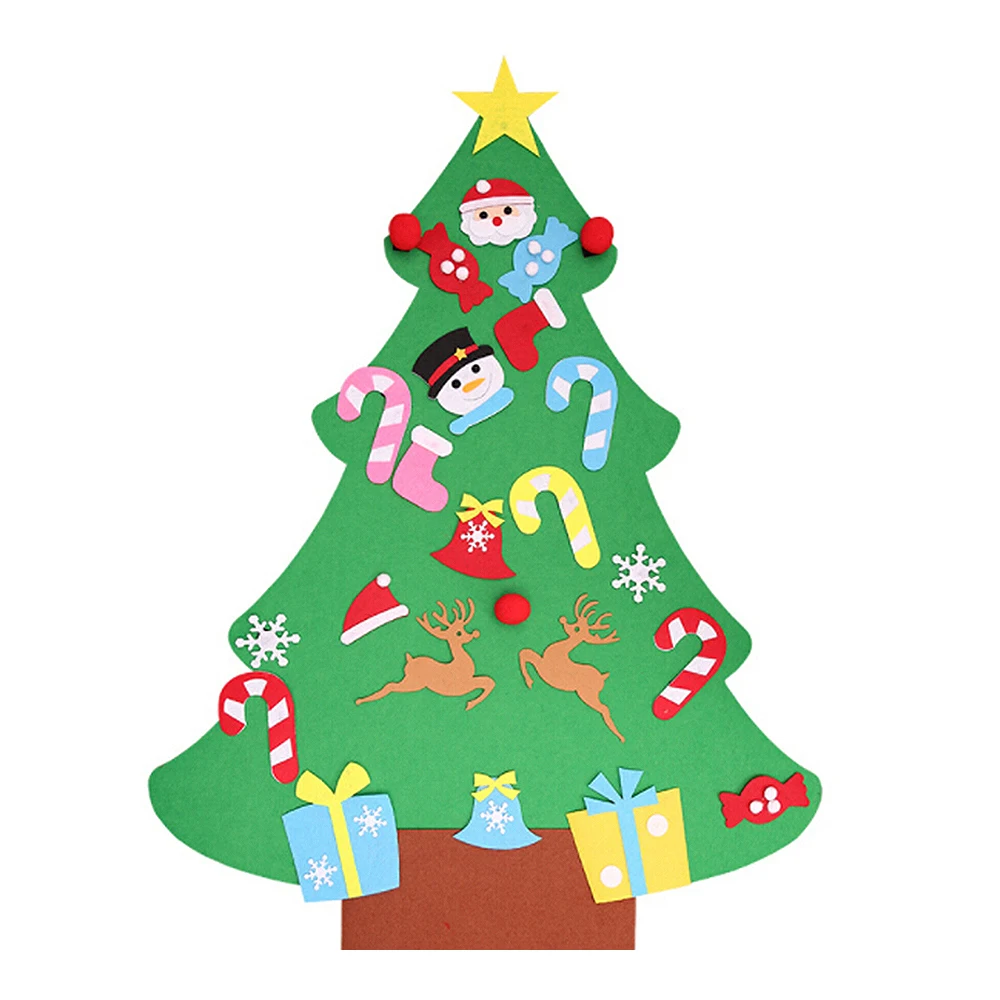 3D DIY войлочная Рождественская елка с освещением домашнее рождественское украшение детские рождественские подарки игрушки год Navidad рождественские украшения