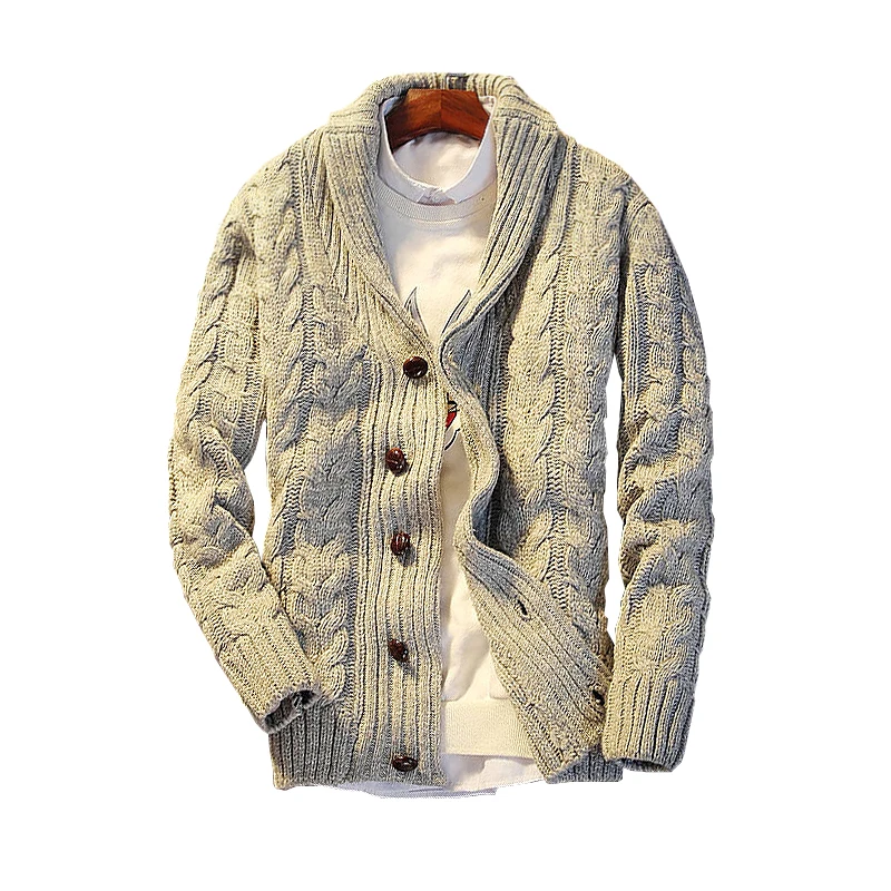 

2020 New Arrival Turn-down Collar Regular Cotton Cardigan Male Sweaters Casual Single Breasted Button Sweater Men Sweter