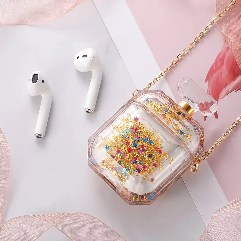 6 Бутылочка роскошных духов Quicksand для airpods чехол стерео беспроводной Bluetooth ремешок на голову для гарнитуры для Airpods 1/2 жесткий чехол зарядная коробка - Цвет: 6