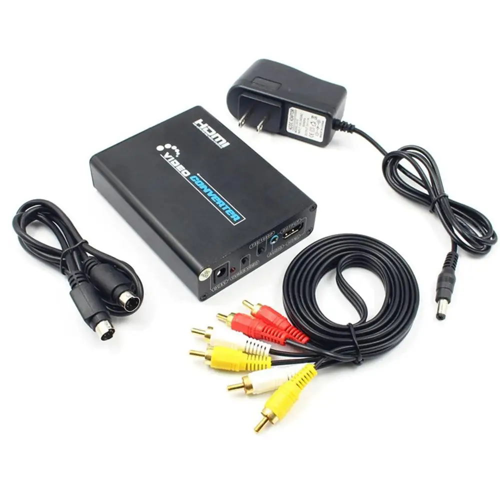 

AV+S-VIDEO TO HDMI Converter AV to HDMI Converter Convert CVBS S-Video R/L Audio to HDMI With Adapter