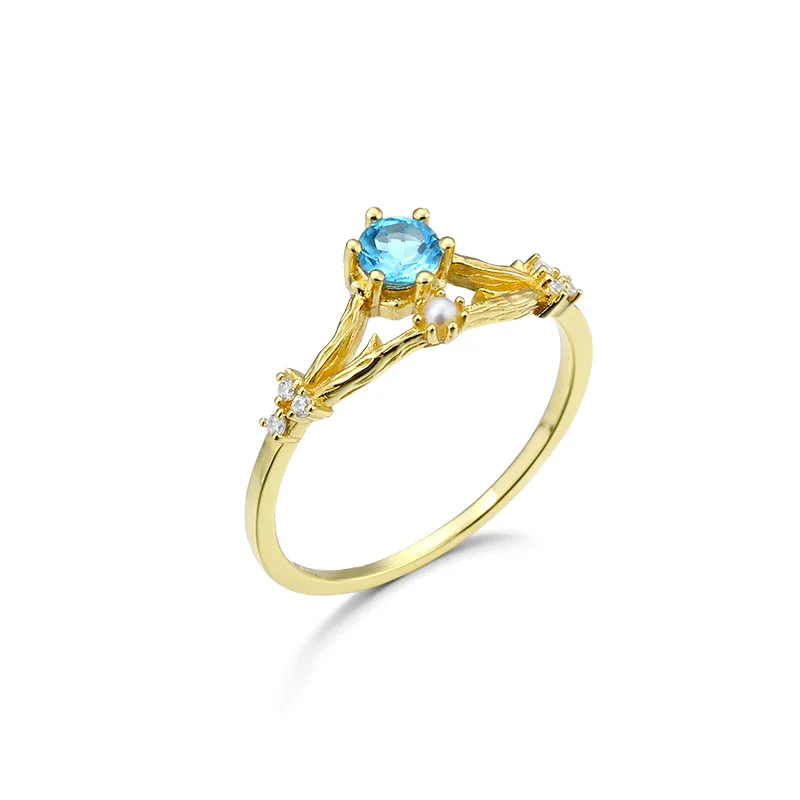 

Hotsale Luxury Topaz Pearl 925 Sterling Silver Rings Bands for Women Female Elegant Upscale Fancy Gemstone Office Jewelry Gift