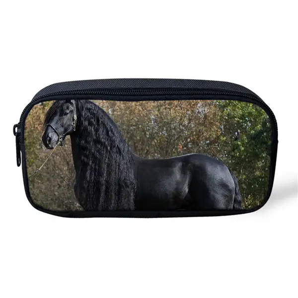 HaoYun Friesian Horse печать пеналы чехол для мальчиков студентов путешествия кошелек сумка девушка канцелярские принадлежности хранения защитный чехол - Цвет: CDGX1513K