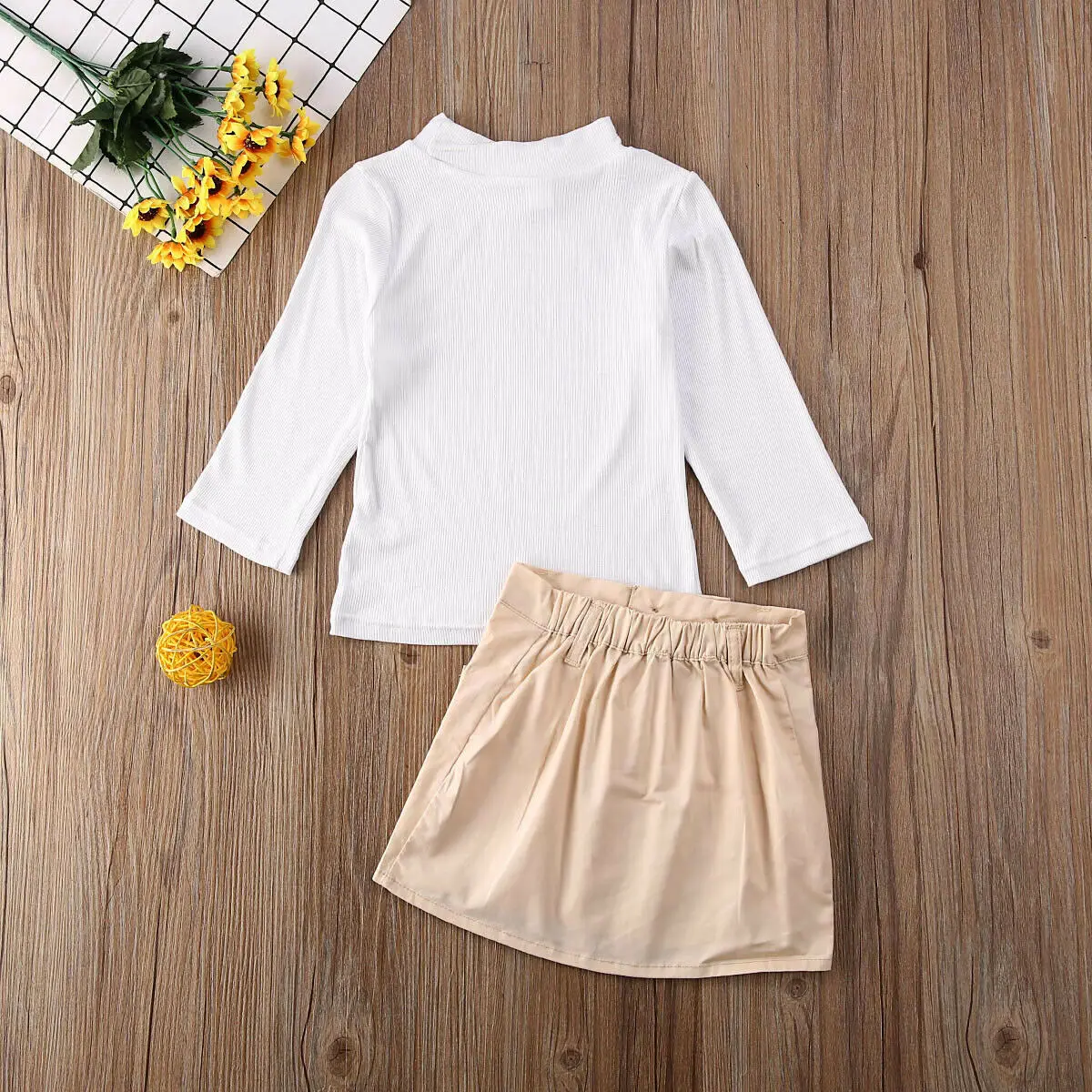 

Infant Toddler Baby Girl Autumn Clothes Tops Sweater Button Mini Skirt Outfits