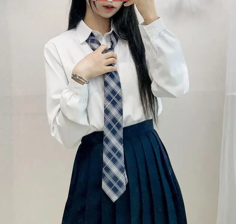 LONG SLEEVE SET Костюм японского моряка с короткими рукавами, школьная форма, одежда для студентов, школьная форма JK, рубашка, юбка, пальто, комплект из трех предметов - Цвет: LONG SLEEVE SET