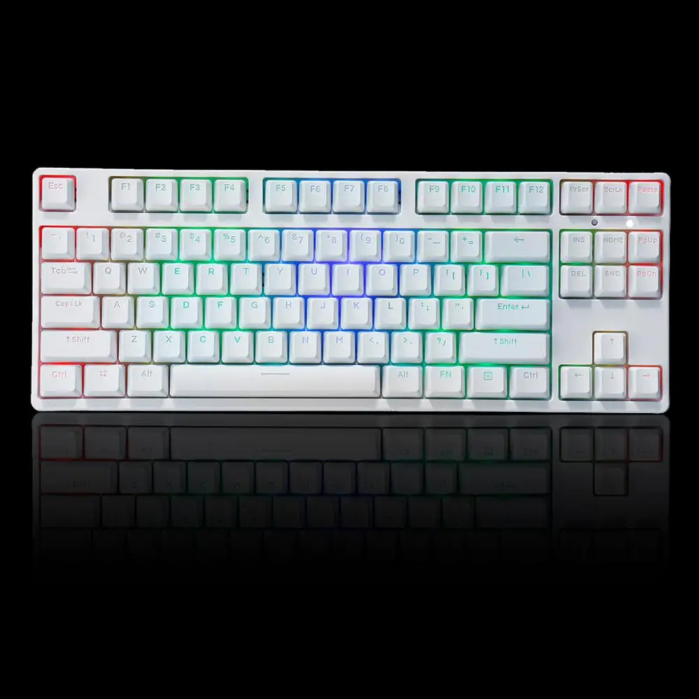 87 ключ NKRO USB Проводная RGB подсветка переключатель Gateron PBT двойная съемка клавиатуры Механическая игровая клавиатура для E-sport офиса ПК ноутбука