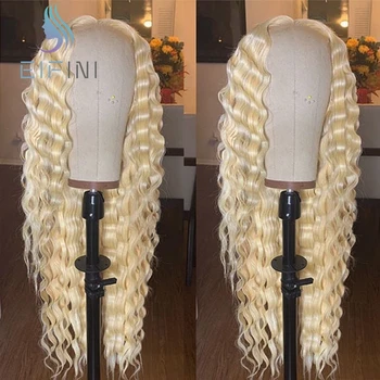 

Eifini 613 Blonde Deep Curly Full Lace Human Hair Wigs Pre plukced With Baby Hair Glueless Peruvian Remy Deep Part Full Lace Wig