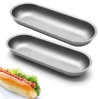

2Pcs Carbon Steel Ham Hot Dog Burger Make Mould Silver DIY Sausage Making Mould Baking Tools Kitchen Props