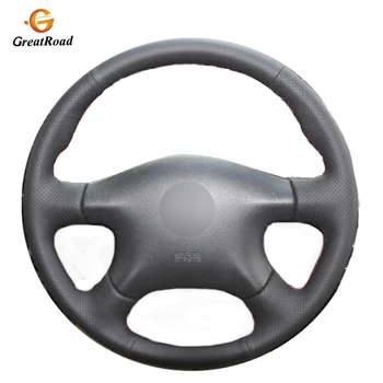 

Black Genuine leather Car Steering Wheel Covers Wrap for Nissan Almera N16 Pathfinder Primera Paladin X-Trail Renault