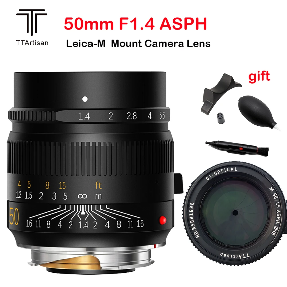 TTArtisan 50 мм F1.4 ASPH Полнокадровый ручной фокусный объектив для Leica M Mount MF с большой