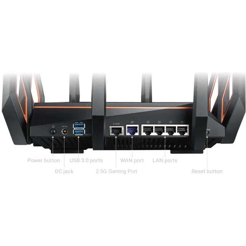 Роутер беспроводной Asus GT-AX11000 AX11000 10/100/1000BASE-TX/4G ready черный