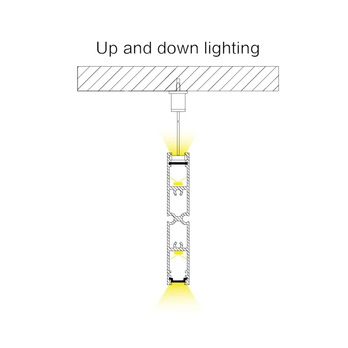 Алюминий вверх и вниз, потолочное освещение СИД